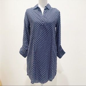 KUT FROM THE KLOTH shirt dress navy white with pockets Womenz Size 0